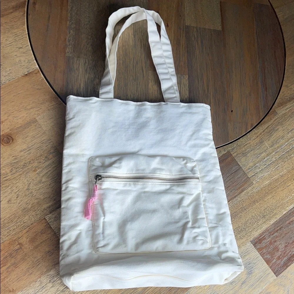 Peace Is A Seed Help It Grow Floral Tote Bag White Purple Girls Kids